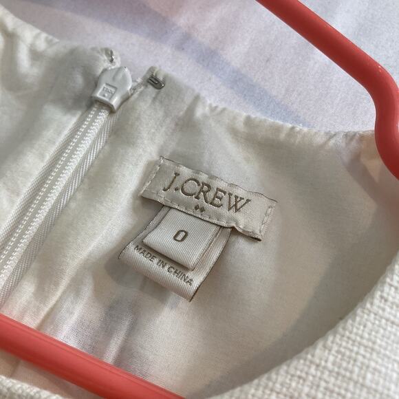 J Crew Women's White Black Bold Textured Geometric‎ Print Dress Size 0 Modern - Picture 5 of 12